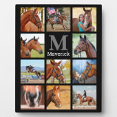 Horse Lover Personalized Monogram 11 Foto Collage Fotoplaat (Voorkant)