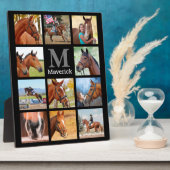 Horse Lover Personalized Monogram 11 Foto Collage Fotoplaat (Zijkant)