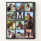 Horse Lover Personalized Monogram 11 Foto Collage Notitieboek (Achterkant)