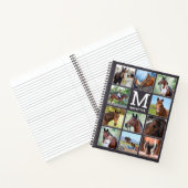 Horse Lover Personalized Monogram 11 Foto Collage Notitieboek (Binnen)
