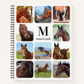 Horse Lover Personalized Monogram 11 Foto Collage Notitieboek (Voorkant)