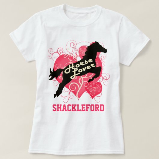 Horse Lover Personalized Shackleford T-shirt (Design voorkant)