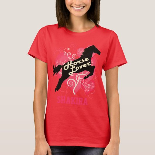 Horse Lover Persoonlijk Shakira Gepersonaliseerd S T-shirt (Voorkant)