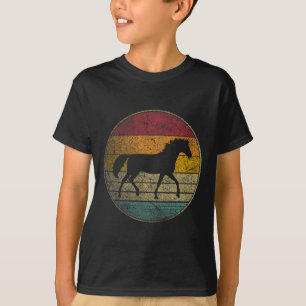 Horse Lover Riding Girl Horseback Vintage Retro 70 T-shirt