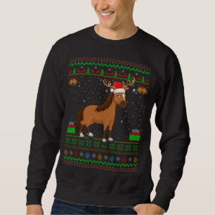 Horse Lover Santa Hat Matching Ugly Horse Christma Trui