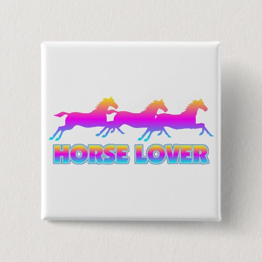 Horse Lover Vierkante Button 5,1 Cm (Voorkant)