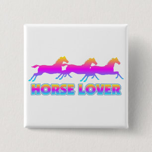 Horse Lover Vierkante Button 5,1 Cm