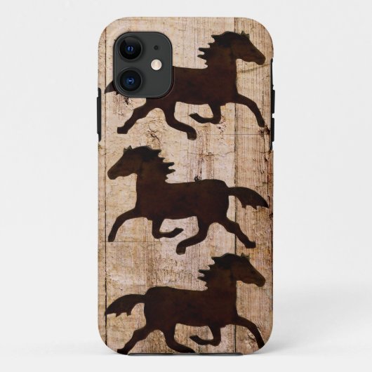 Horse Lovers Cowboy Rustic Wood iPhone 5 Hoesje (Achterkant)