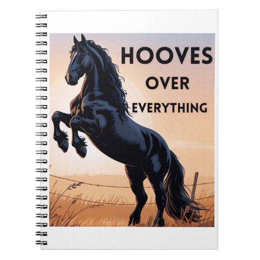 Horse Lovers Notebook  - Hooves Over Everything Notitieboek (Voorkant)