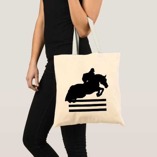Horse Lovers Show Jumper Silhouette Tote Bag (Voorkant (product))