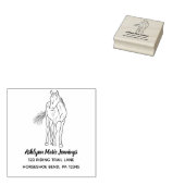 Horse Lovers Square Return-adres Rubberstempel (Gestempeld)