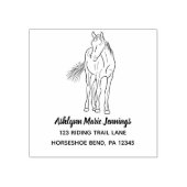 Horse Lovers Square Return-adres Rubberstempel (Afrduk)