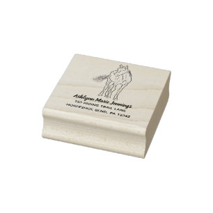 Horse Lovers Square Return-adres Rubberstempel