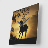 Horse Lover's Wall Clock Vierkante Klok (Hoek)