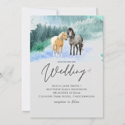 Horse Lovers Wedding Modern Droy (Voorkant)