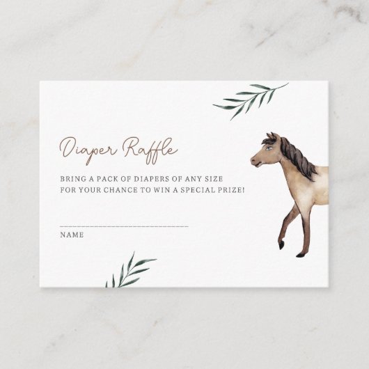 Horse Luier Raffle Enclosure Kaart (Voorkant)