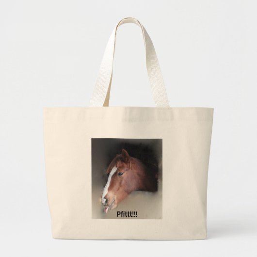 Horse Makes Raspberry Grote Tote Bag (Voorkant)
