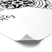 Horse Mandala Back and White Silhouette Drawing Poster (Hoek)