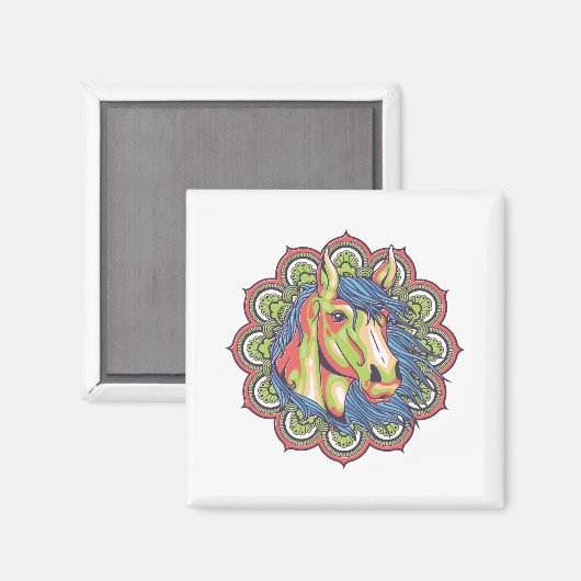 Horse Mandala Magneet (Voorkant / Achterkant)