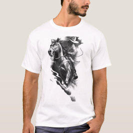 Horse mannen T-shirt Animals Illustratie Horses EN