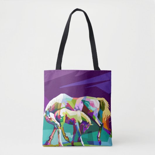 Horse Mare Colt Print Canvas tas (Voorkant)