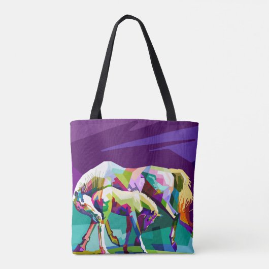 Horse Mare Colt Print Canvas tas (Achterkant)