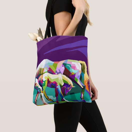 Horse Mare Colt Print Canvas tas (Dichtbij)