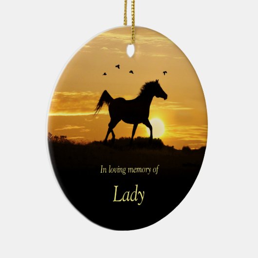 Horse Memorial - Aangepaste naam met Spiritueel ge Keramisch Ornament (Rechts)