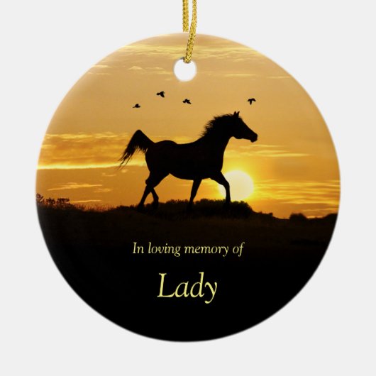 Horse Memorial - Aangepaste naam met Spiritueel ge Keramisch Ornament (Voorkant)