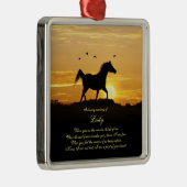 Horse Memorial - Aangepaste naam Spiritueel Metalen Ornament (Rechts)