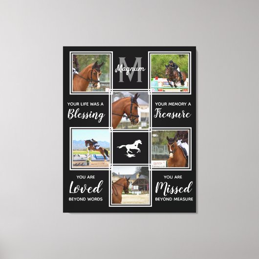 Horse Memorial Black 6 Foto Collage Canvas Afdruk (Voorkant)