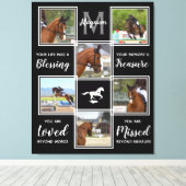 Horse Memorial Black 6 Foto Collage Canvas Afdruk (Insitu (Houten vloer))
