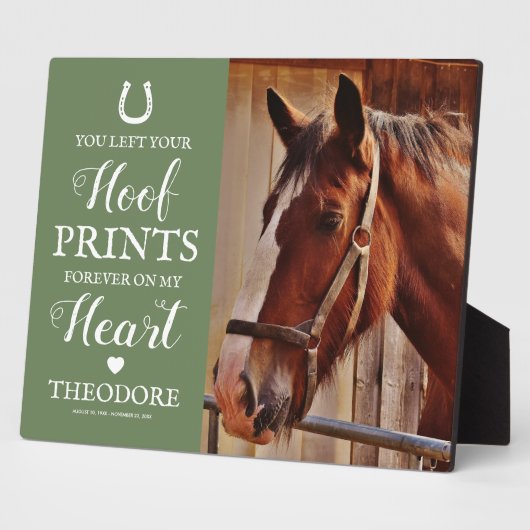 Horse Memorial - Equestrian Green Fotoplaat (Zijkant)