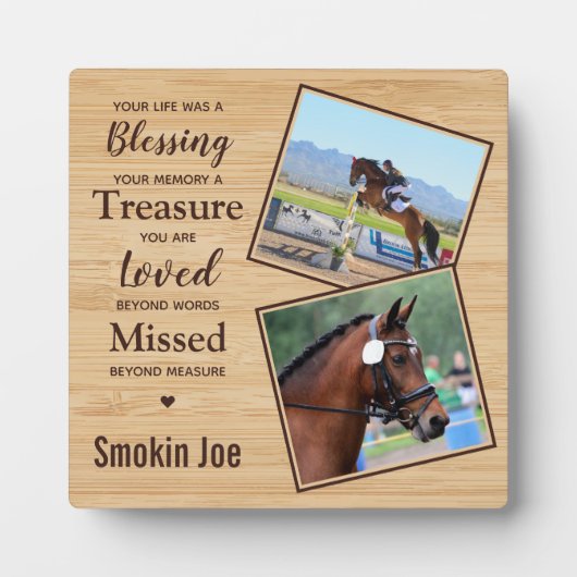 Horse Memorial Equine Keepomwille Fotoplaat (Voorkant)