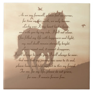 Horse Memorial Galloping Horse and Spiritueel Poem Tegeltje