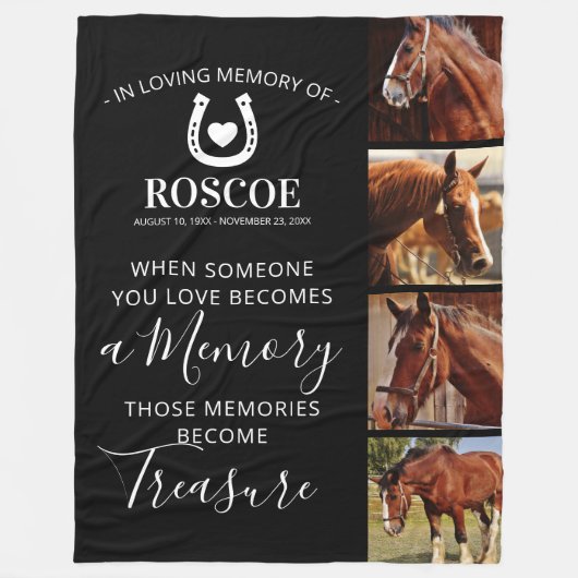 Horse Memorial Gift - Equine Fleece Deken (Voorkant)