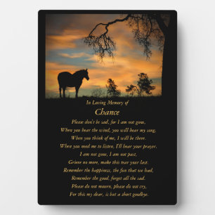 Horse Memorial Horse and Sunset Poem Fotoplaat