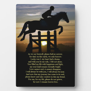 Horse Memorial Hunter Jumper Horse en Rider Fotoplaat