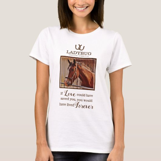 Horse Memorial - In Loving Memory Foto T-shirt (Voorkant)