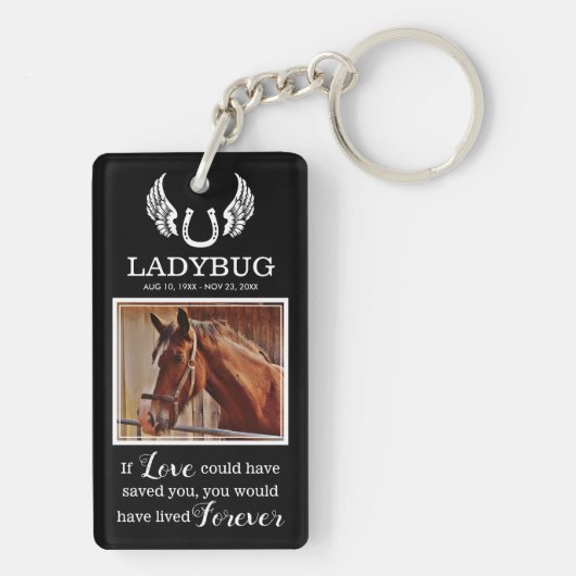 Horse Memorial - In Loving Memory Photo Sleutelhanger (achterkant)
