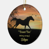 Horse Memorial met aangepaste naam en Spiritueel g Keramisch Ornament (Links)
