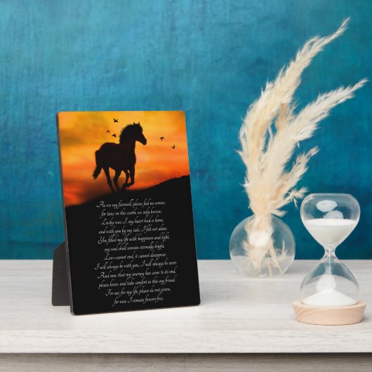 Horse Memorial met gedicht Fotoplaat (Zijkant)