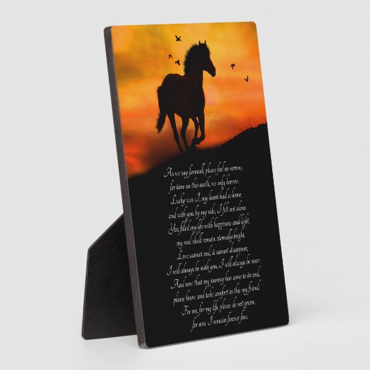 Horse Memorial met gedicht Fotoplaat (Zijkant)