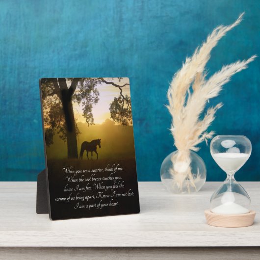 Horse Memorial met Spiritueel gedicht Fotoplaat (Zijkant)