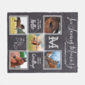 Horse Memorial Personalized 5 Afbeelding Pet Loss Fleece Deken (Voorkant (Horizontaal))