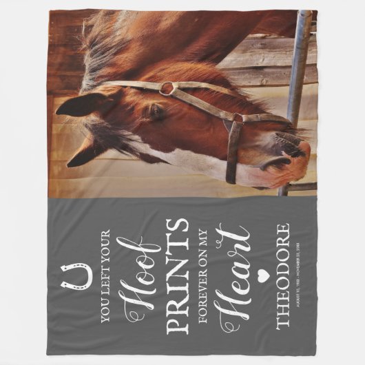 Horse Memorial - Pet Sympathie Gray Fleece Deken (Voorkant)