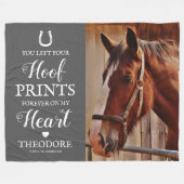 Horse Memorial - Pet Sympathie Gray Fleece Deken (Voorkant (Horizontaal))