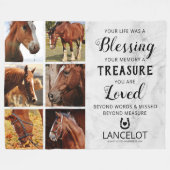Horse Memorial Photo Collage Fleece Deken (Voorkant (Horizontaal))