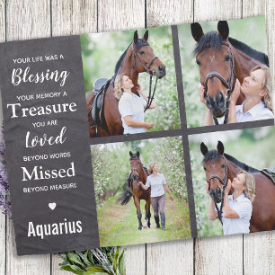 Horse Memorial Photo Collage Fleece Deken