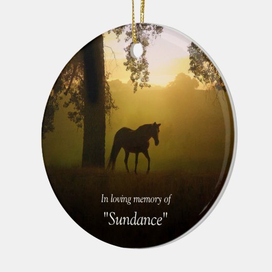 Horse Memorial Sunrise en eikenboom Keramisch Ornament (Links)